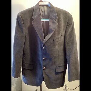 44R Black Wide Wale Cotton Corduroy Sports Jacket New